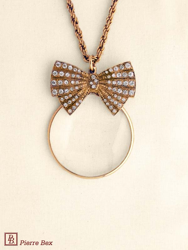 Pierre-Bex Art-Deco magnifying glass necklace bow 45033-D1