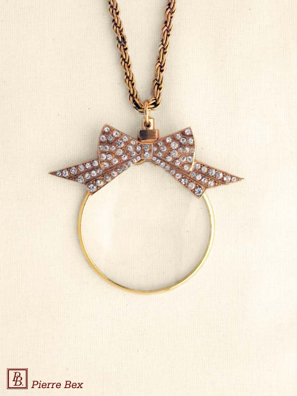 Pierre-Bex Art-Deco magnifying glass necklace bow 45033-D3