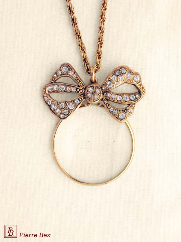 Pierre-Bex Art-Deco magnifying glass necklace bow 45033-D4