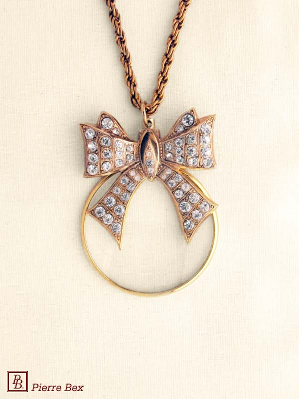 Pierre-Bex Art-Deco magnifying glass necklace bow 45033-D6