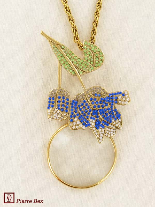 Pierre-Bex Art-Deco magnifying glass necklace tulip 45053-D1
