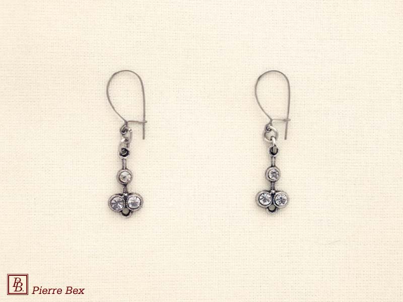 Pierre-Bex Art-Deco earrings with rhinestones 45215-01