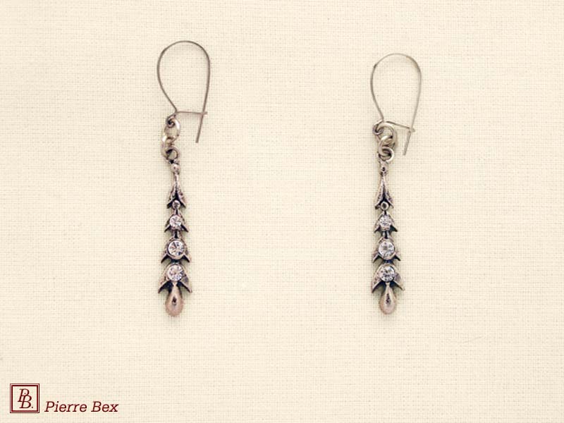 Pierre-Bex Art-Deco earrings with rhinestones 45215-02