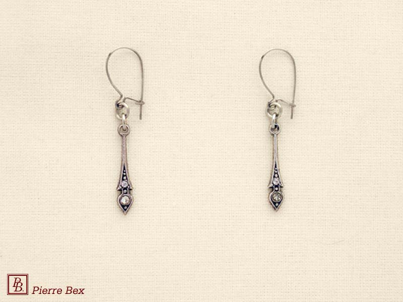 Pierre-Bex Art-Deco earrings with rhinestones 45215-03