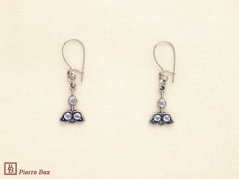 Pierre-Bex Art-Deco earrings with rhinestones 45215-05