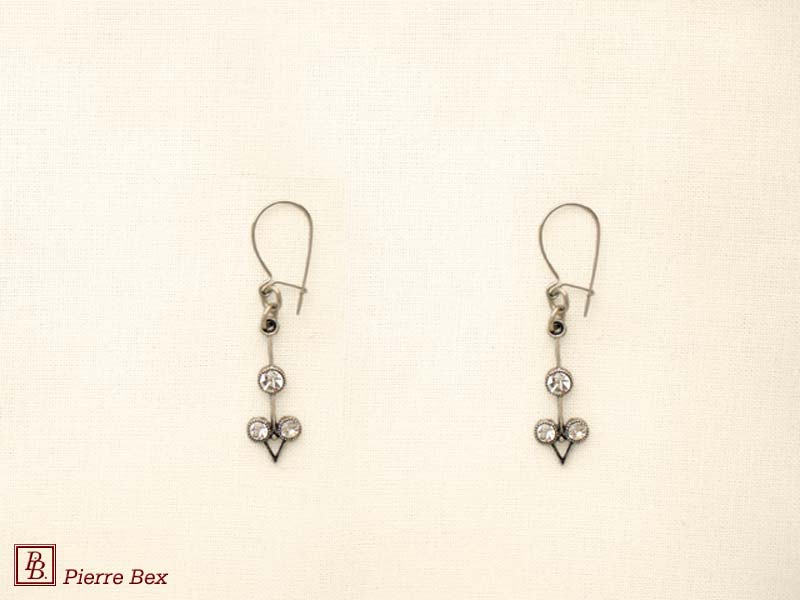 Pierre-Bex Art-Deco earrings with rhinestones 45215-08