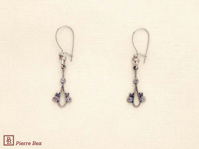 Pierre-Bex Art-Deco earrings with rhinestones 45215-09