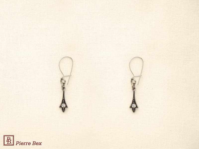Pierre-Bex Art-Deco earrings with rhinestones 45215-11