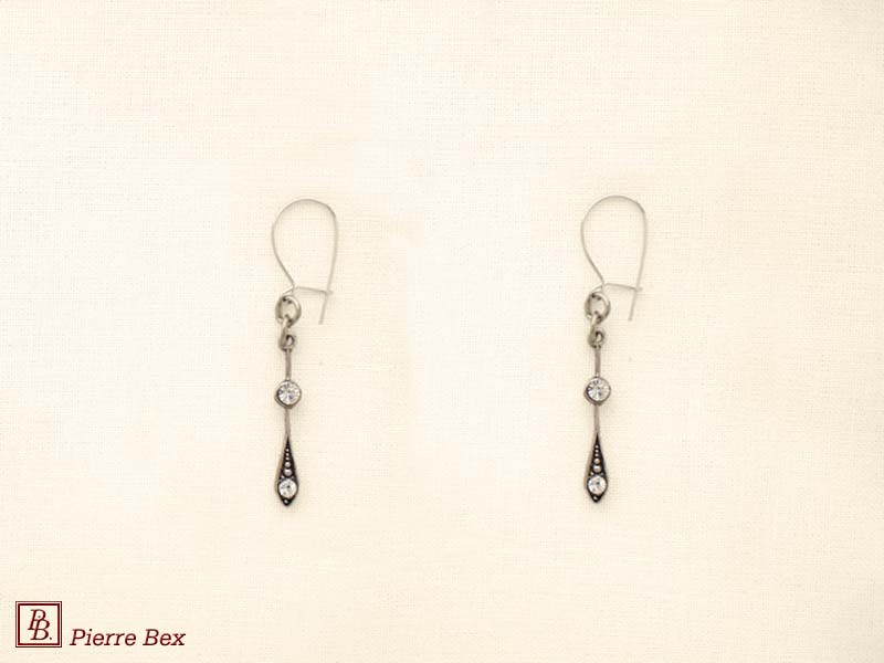 Pierre-Bex Art-Deco earrings with rhinestones 45215-12