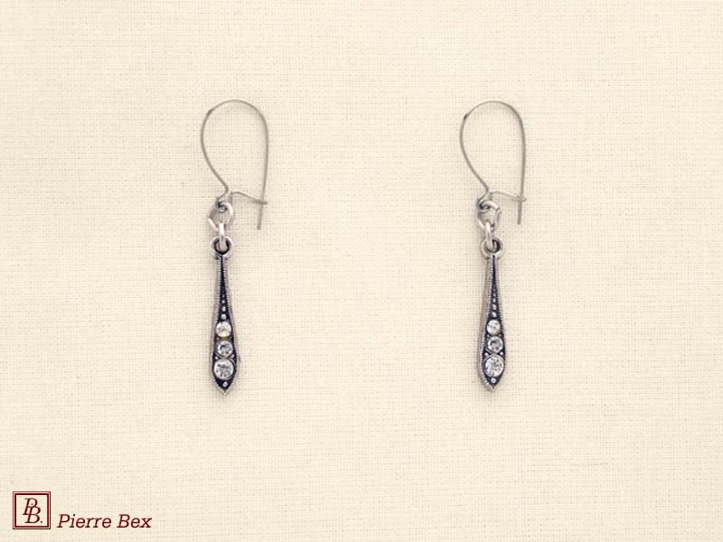 Pierre-Bex Art-Deco earrings with rhinestones 45215-15