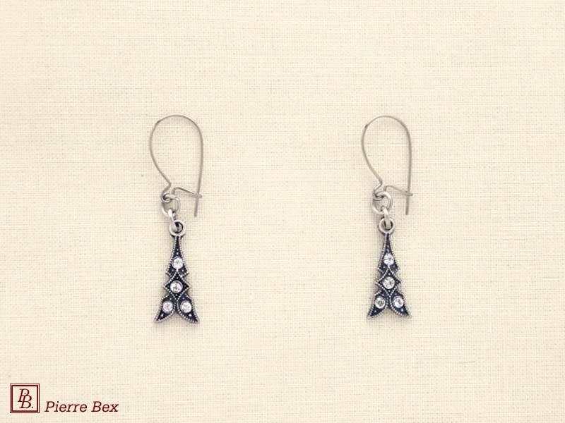 Pierre-Bex Art-Deco earrings with rhinestones 45215-16