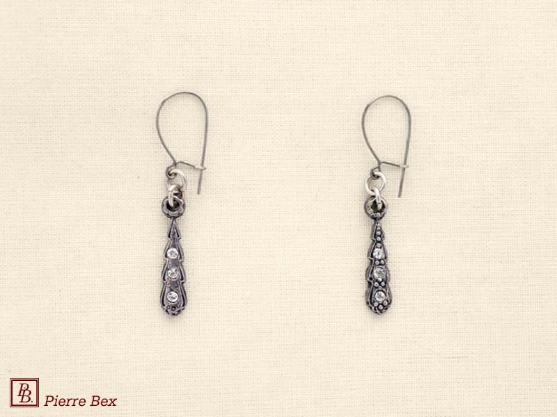Pierre-Bex Art-Deco earrings with rhinestones 45215-17
