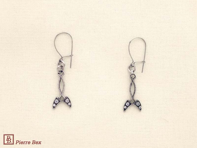 Pierre-Bex Art-Deco earrings with rhinestones 45215-24