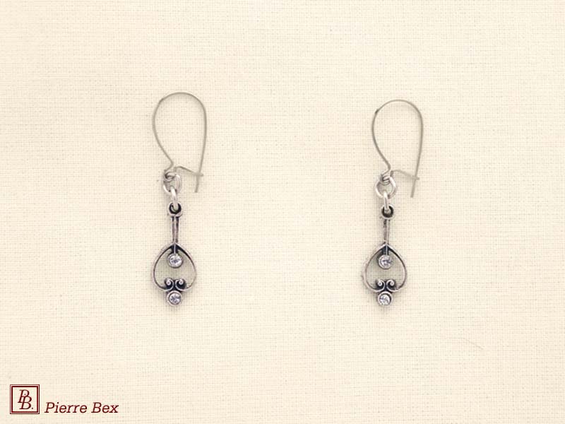 Pierre-Bex Art-Deco earrings with rhinestones 45215-27