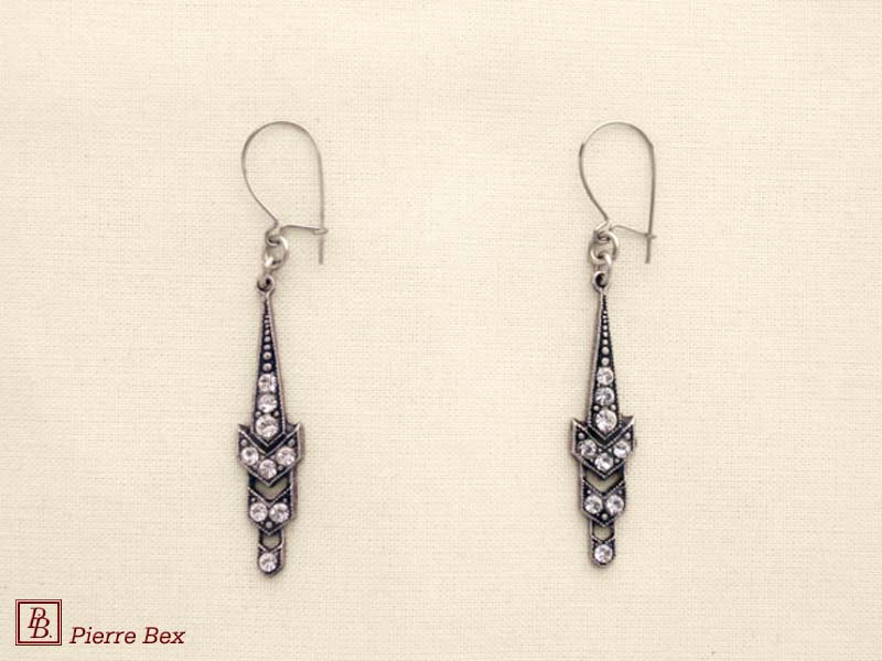 Pierre-Bex Art-Deco earrings with rhinestones 45225-03