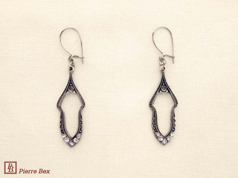 Pierre-Bex Art-Deco earrings with rhinestones 45225-05