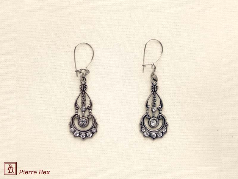 Pierre-Bex Art-Deco earrings with rhinestones 45225-06