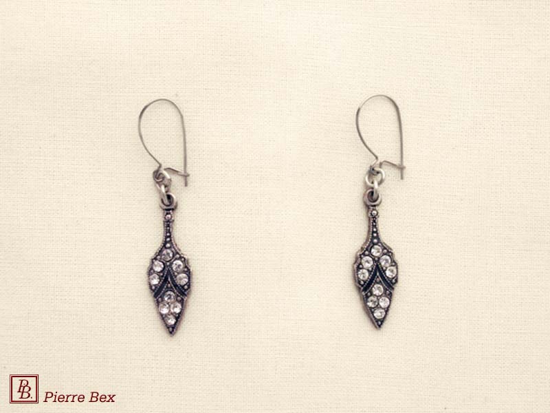 Pierre-Bex Art-Deco earrings with rhinestones 45225-11