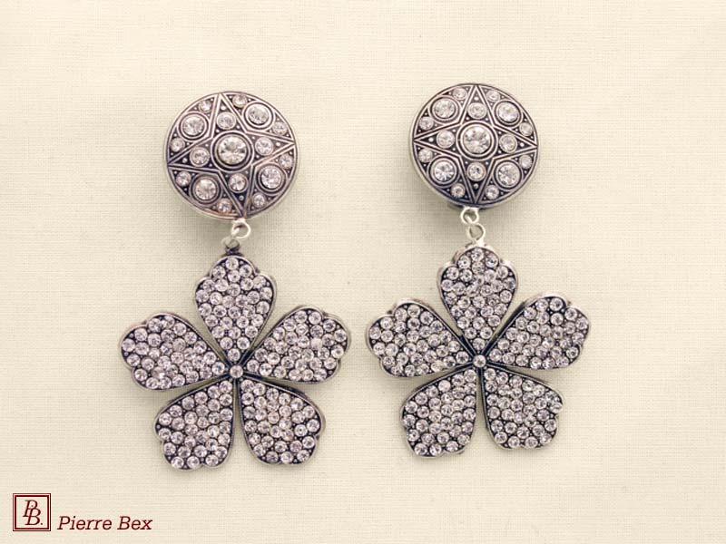 Pierre-Bex Art-Deco large earclips with rhinestones 45255-01