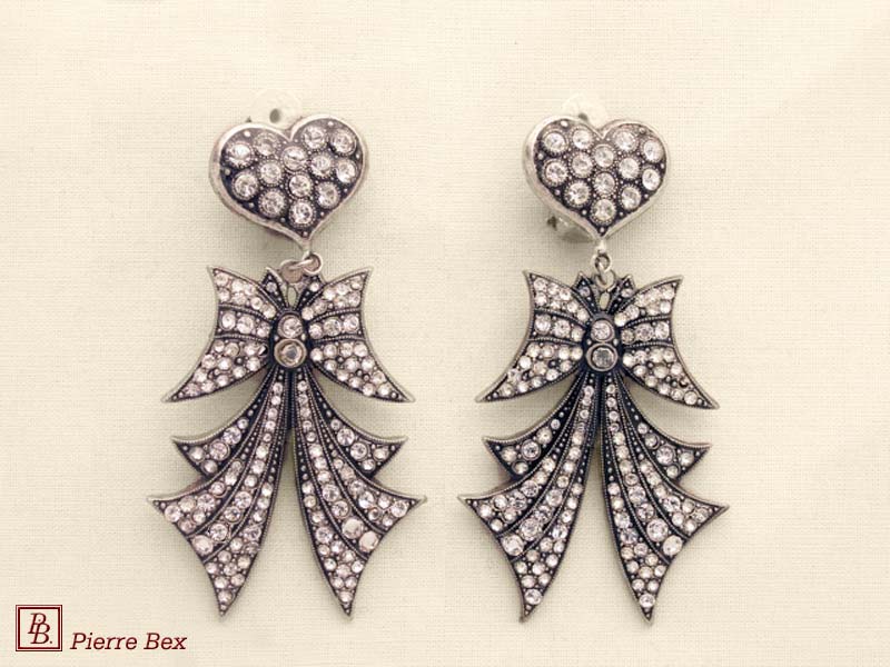Pierre-Bex Art-Deco large earclips with rhinestones 45255-02