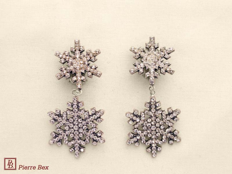 Pierre-Bex Art-Deco large earclips with rhinestones 45255-09