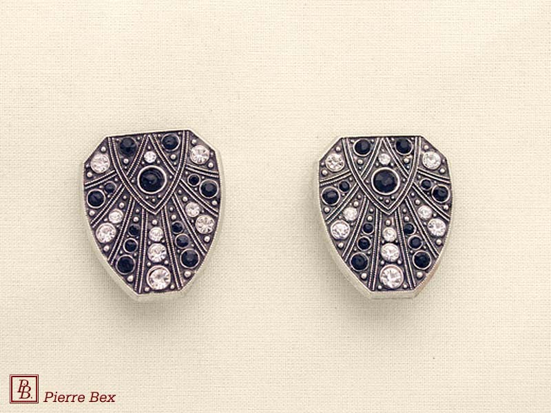Pierre-Bex Art-Deco earclips with rhinestones 45565-01