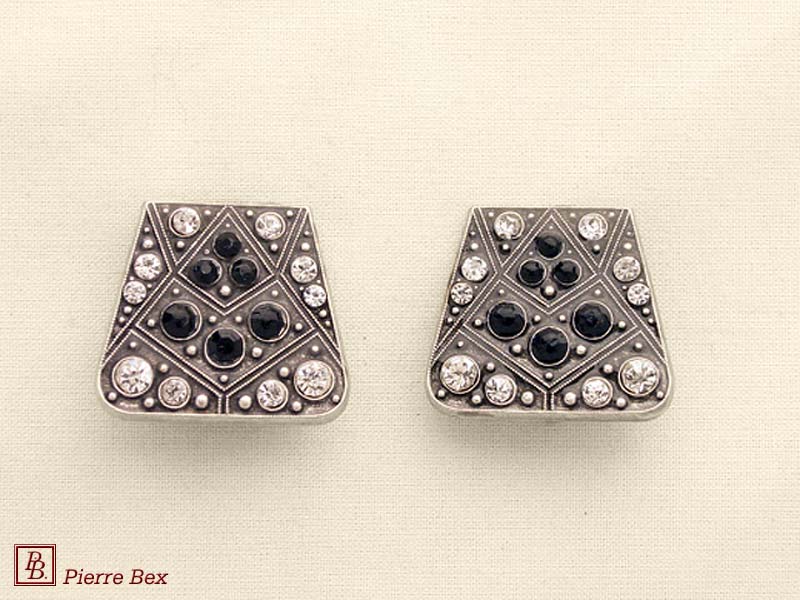 Pierre-Bex Art-Deco earclips with rhinestones 45565-05
