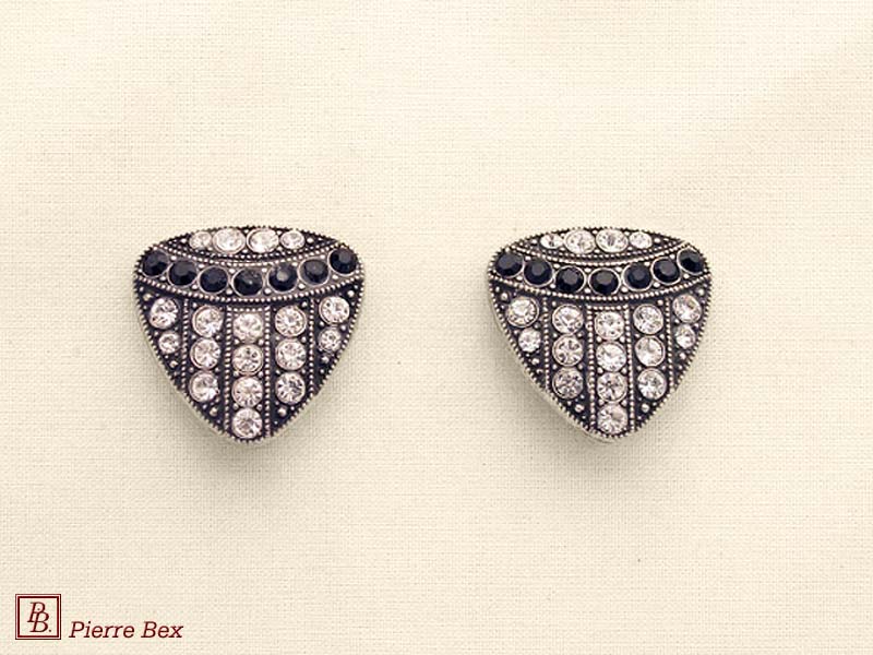 Pierre-Bex Art-Deco earclips with rhinestones 45565-08