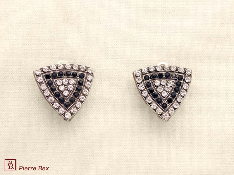 Pierre-Bex Art-Deco earclips with rhinestones 45565-17