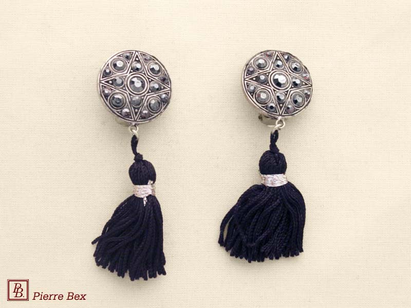 Pierre-Bex Art-Deco earclips with rhinestones 45575-04A