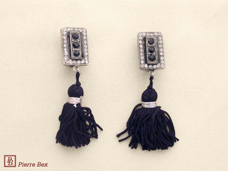 Pierre-Bex Art-Deco earclips with rhinestones 45575-05