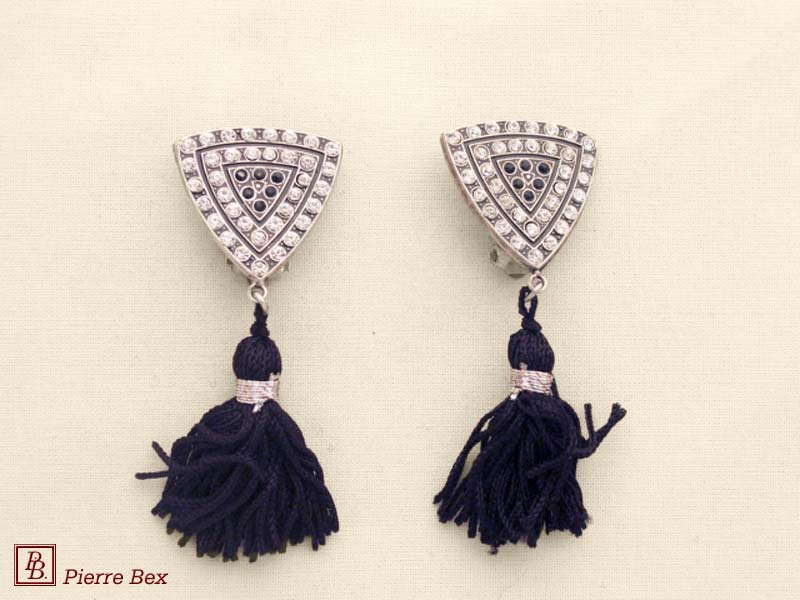 Pierre-Bex Art-Deco earclips with rhinestones 45575-07
