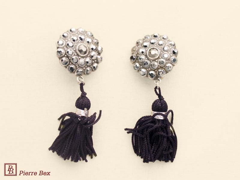 Pierre-Bex Art-Deco earclips with rhinestones 45575-08A