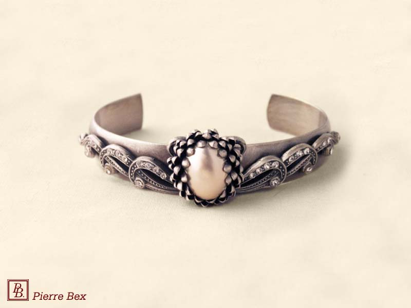 Pierre-Bex Art-Deco bracelet with rhinestones and pearl 46722-01
