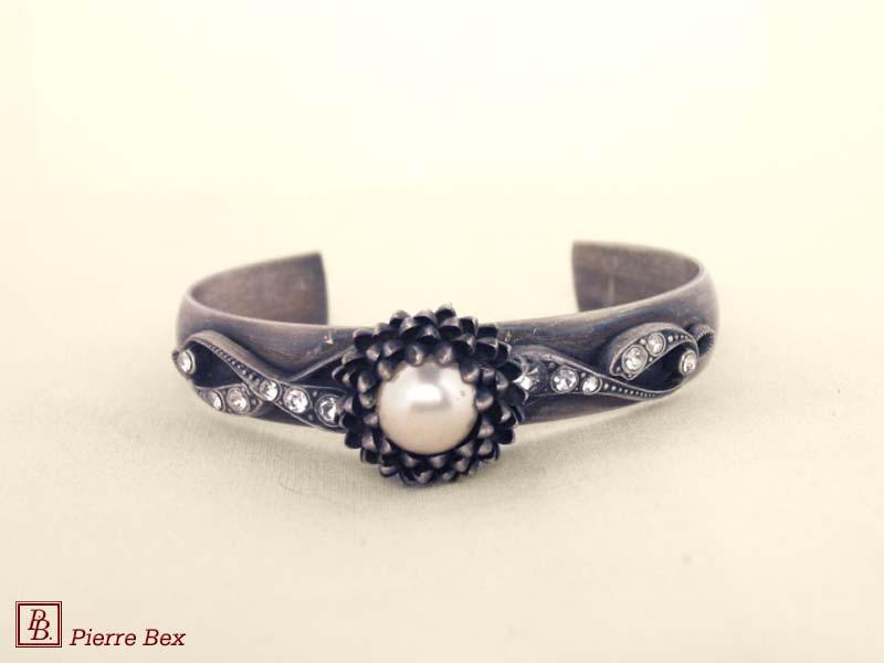 Pierre-Bex Art-Deco bracelet with rhinestones and pearl 46722-03
