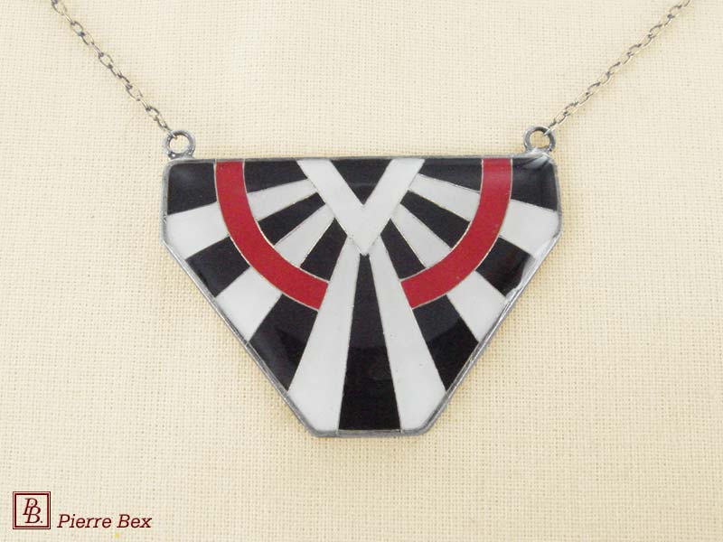 Pierre-Bex Art-Deco enamel necklace 48144-01