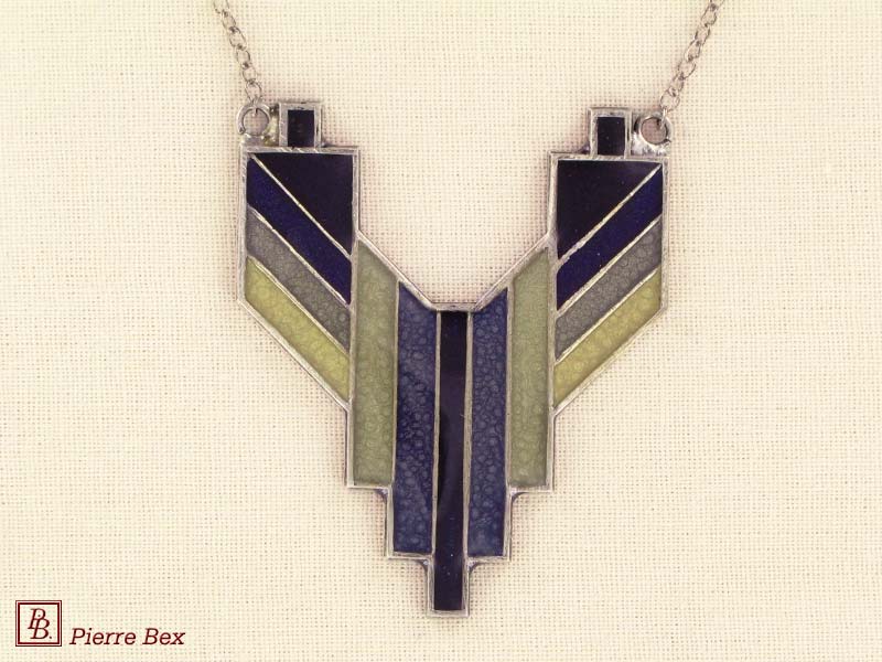 Pierre-Bex Art-Deco enamel necklace 48144-04