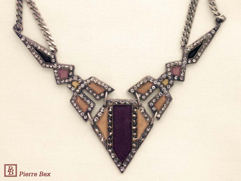 Pierre-Bex Art-Deco large necklace 49254-12